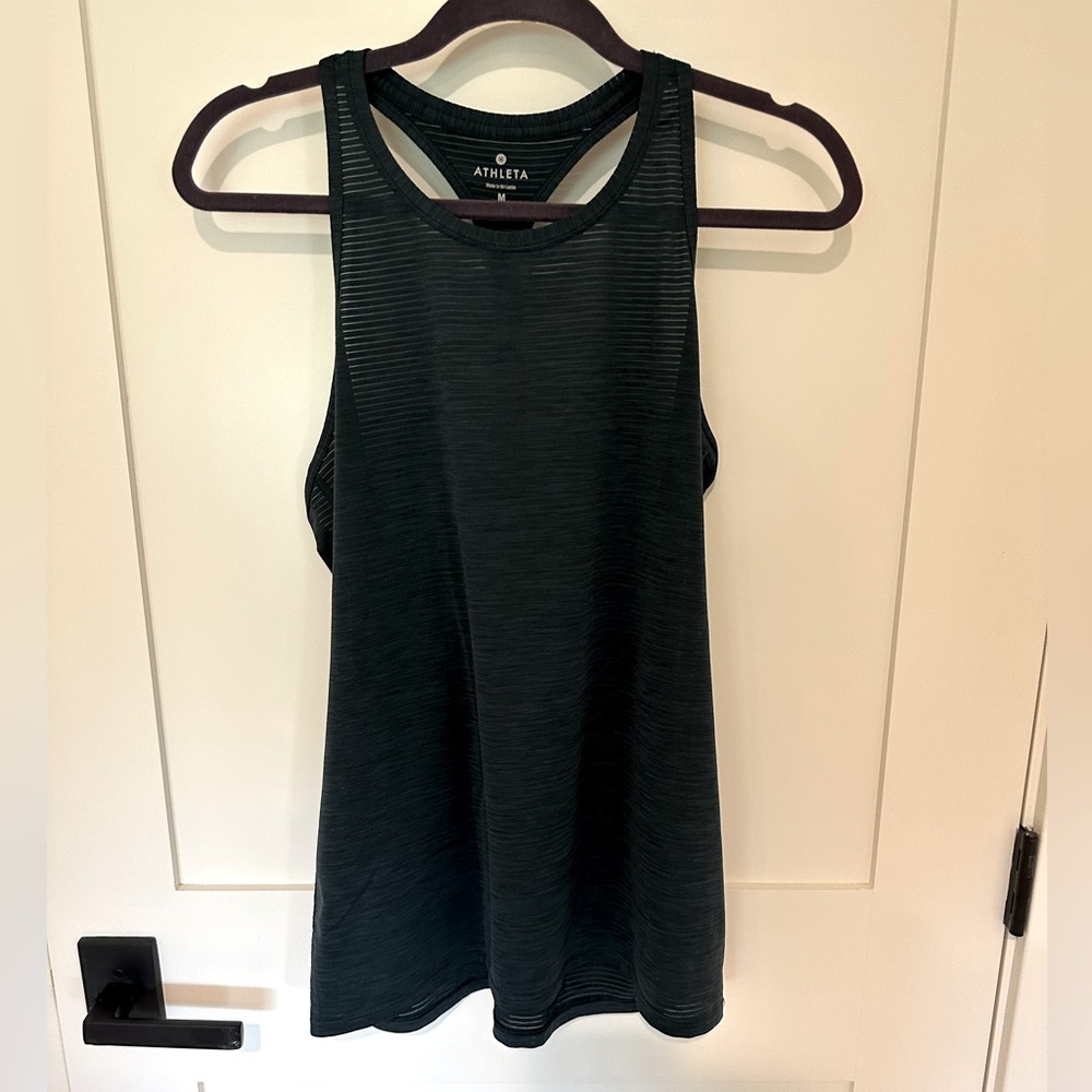Teal Athleta High Neck Chi tank top - mesh - size M